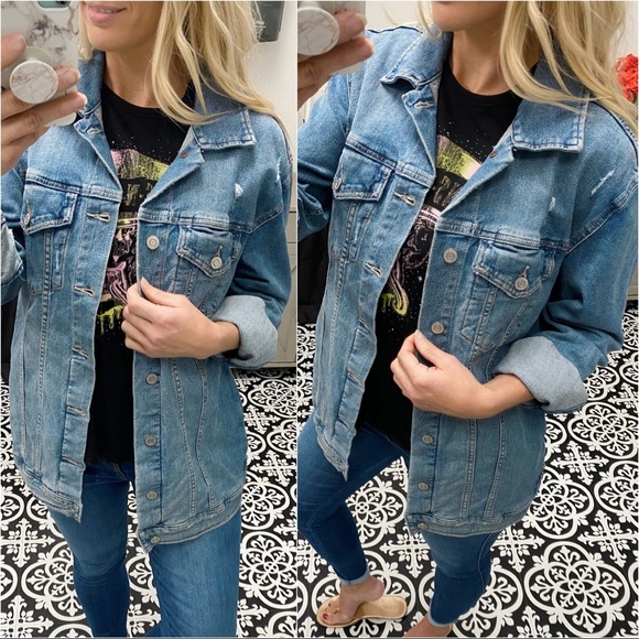 LUCKY BRAND BOYFRIEND FIT DENIM JACKET-LIGHT WASH - Picture 3 of 3